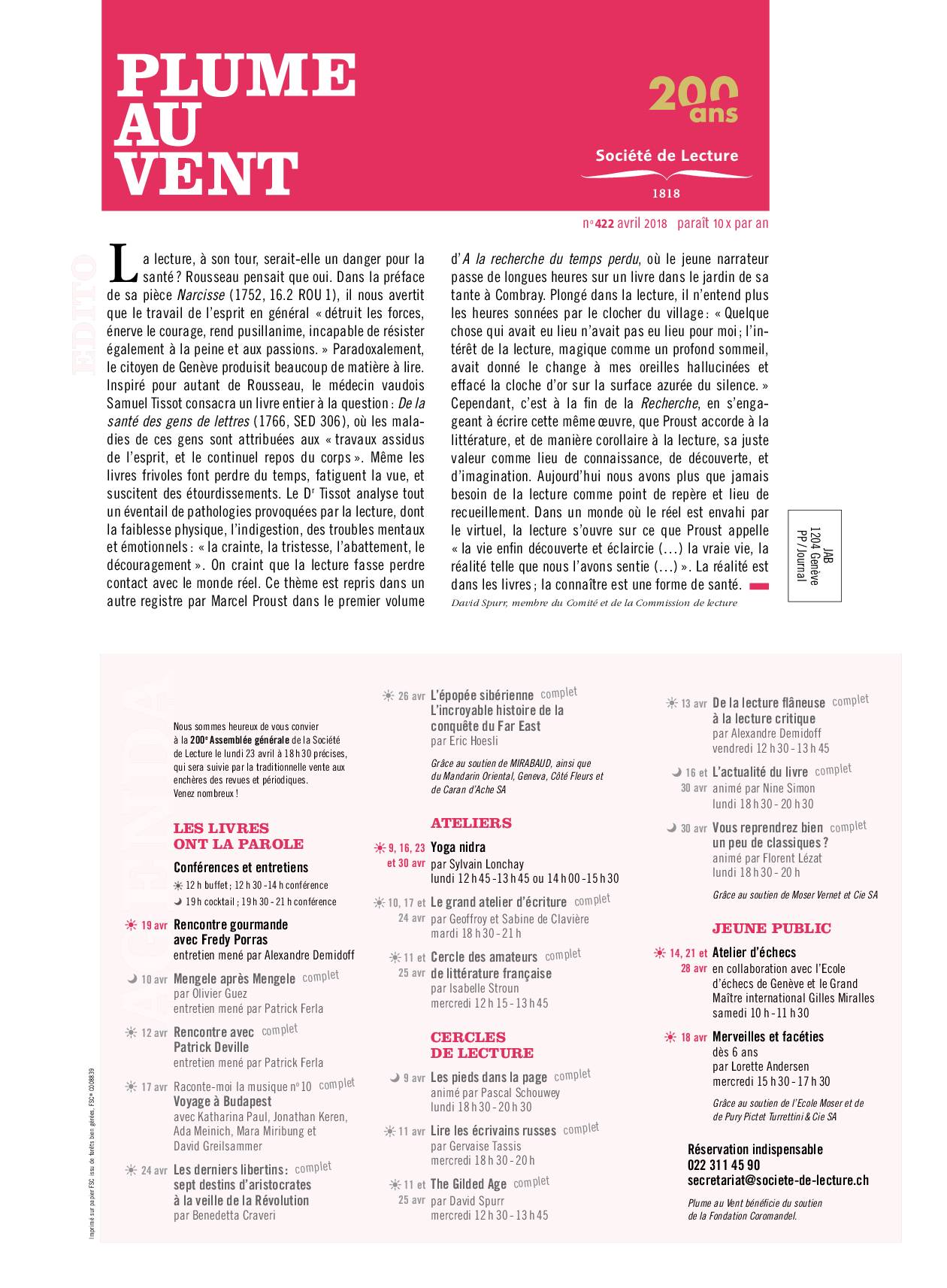 n°422 avril 2018